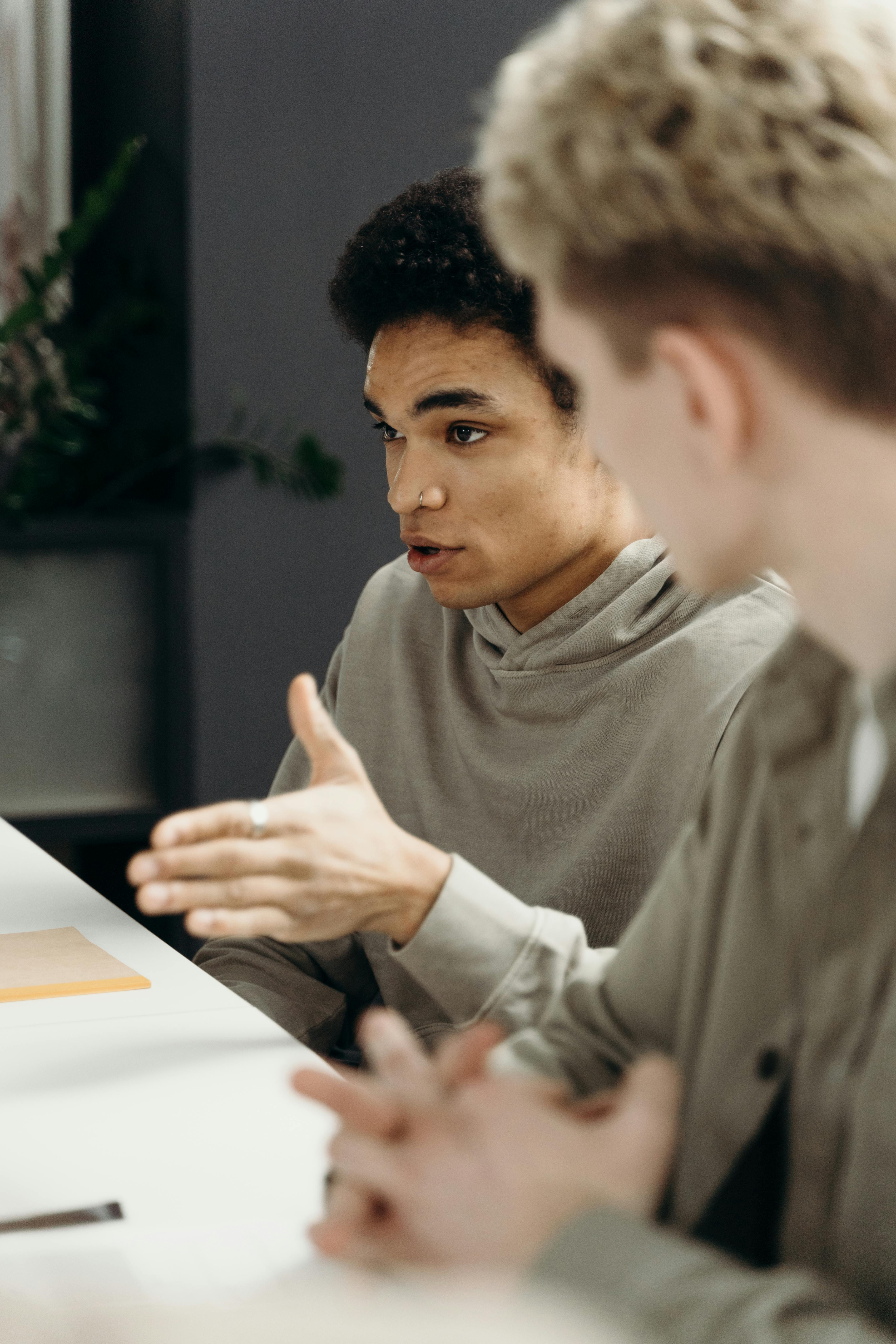 Photo of student in meeting speaking