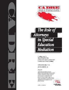 The Role of Attorneys in Special Education Mediation cover